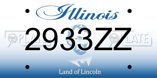 2933ZZ Illinois License Plate