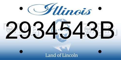 2934543B Illinois License Plate