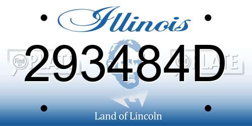 293484D Illinois License Plate