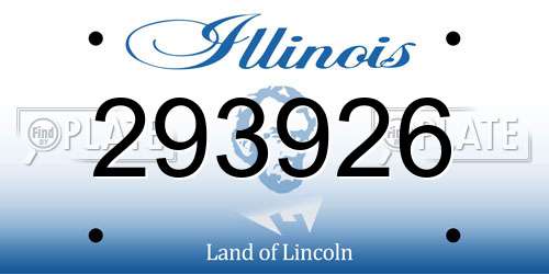 293926 Illinois License Plate