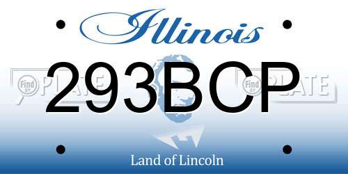 293BCP Illinois License Plate