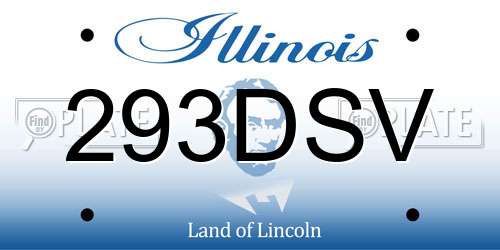 293DSV Illinois License Plate