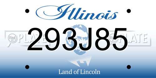 293J85 Illinois License Plate