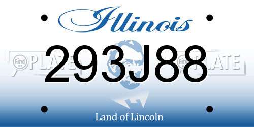 293J88 Illinois License Plate