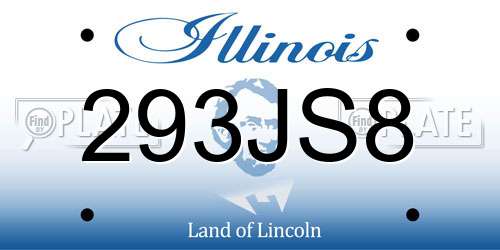 293JS8 Illinois License Plate