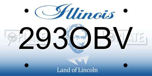 293OBV Illinois License Plate