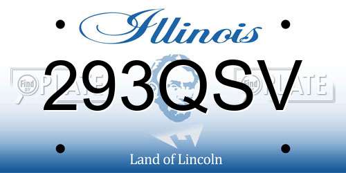 293QSV Illinois License Plate