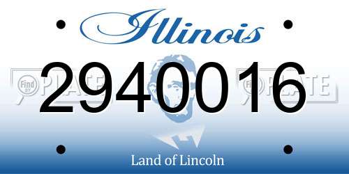2940016 Illinois License Plate