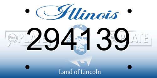 294139 Illinois License Plate