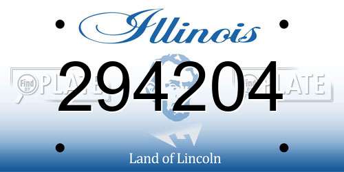 294204 Illinois License Plate