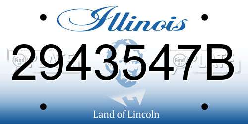 2943547B Illinois License Plate