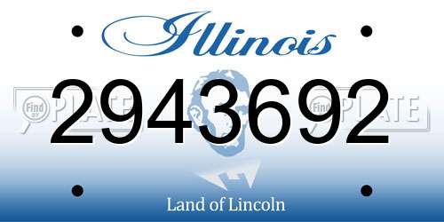 2943692 Illinois License Plate