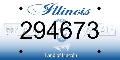 294673 Illinois License Plate