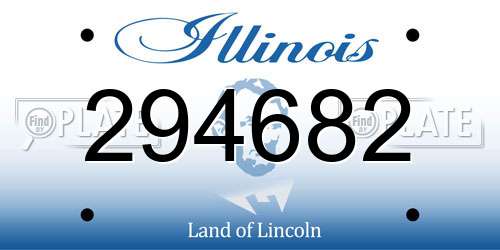 294682 Illinois License Plate