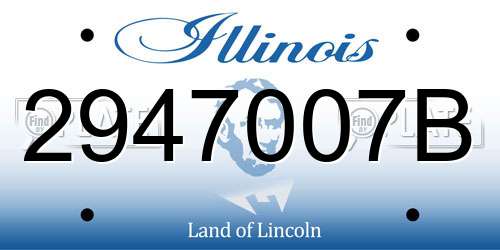 2947007B Illinois License Plate