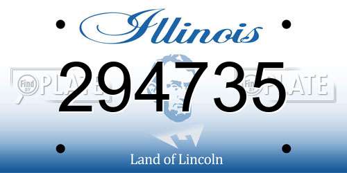 294735 Illinois License Plate