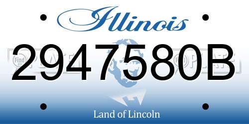 2947580B Illinois License Plate