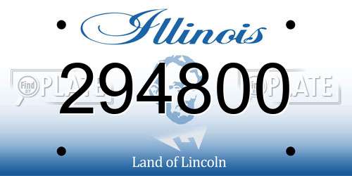 294800 Illinois License Plate