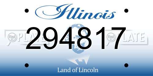 294817 Illinois License Plate