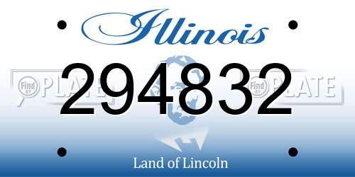 294832 Illinois License Plate