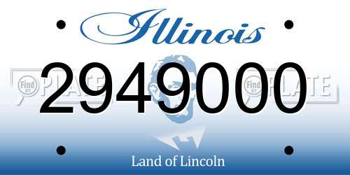 2949000 Illinois License Plate
