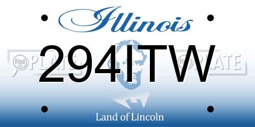 294ITW Illinois License Plate