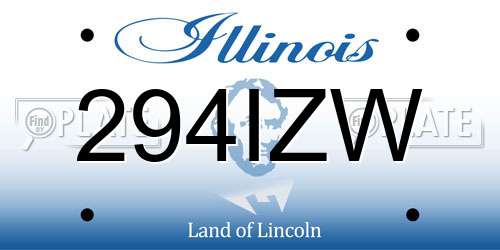 294IZW Illinois License Plate