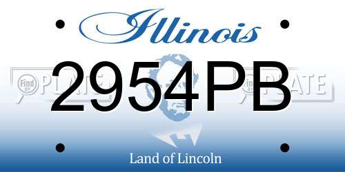 2954PB Illinois License Plate