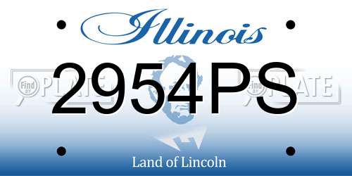 2954PS Illinois License Plate