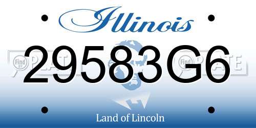 29583G6 Illinois License Plate