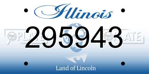 295943 Illinois License Plate