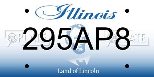 295AP8 Illinois License Plate
