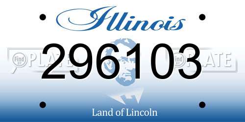 296103 Illinois License Plate