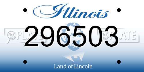 296503 Illinois License Plate