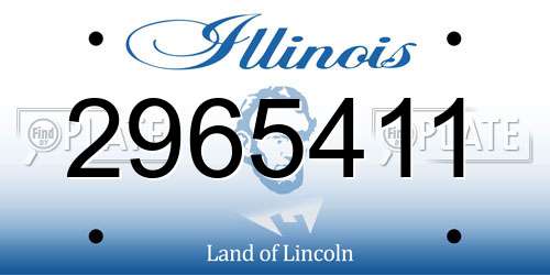 2965411 Illinois License Plate