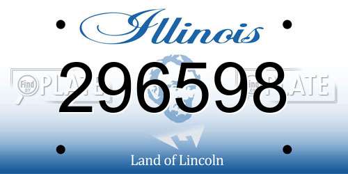 296598 Illinois License Plate