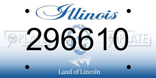 296610 Illinois License Plate