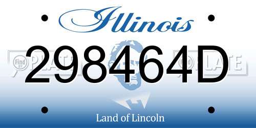 298464D Illinois License Plate