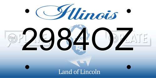 2984OZ Illinois License Plate