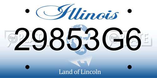 29853G6 Illinois License Plate