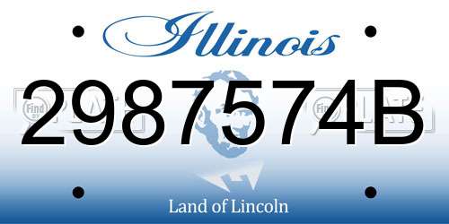 2987574B Illinois License Plate