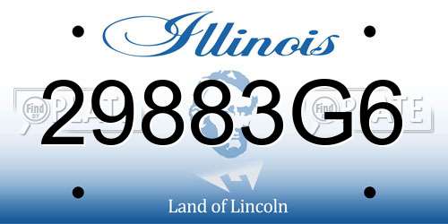 29883G6 Illinois License Plate
