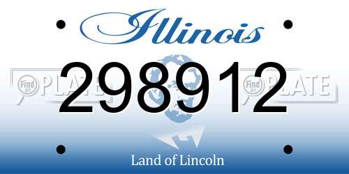 298912 Illinois License Plate
