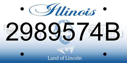 2989574B Illinois License Plate