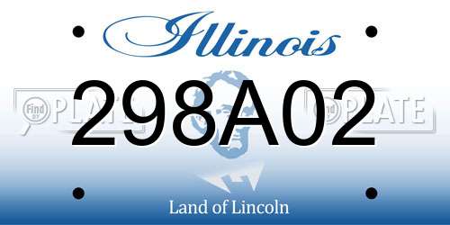 298A02 Illinois License Plate