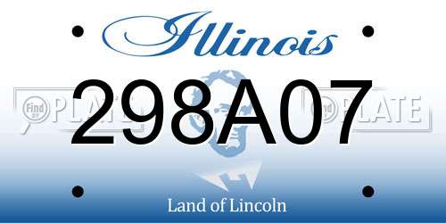 298A07 Illinois License Plate