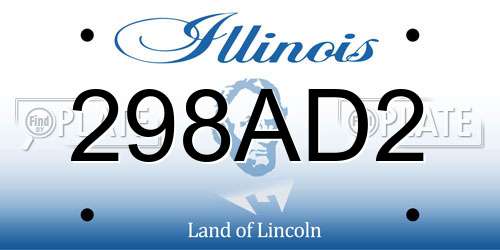 298AD2 Illinois License Plate