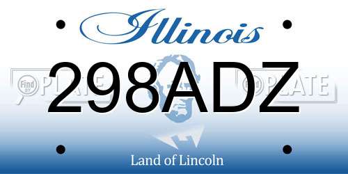 298ADZ Illinois License Plate