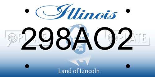 298AO2 Illinois License Plate