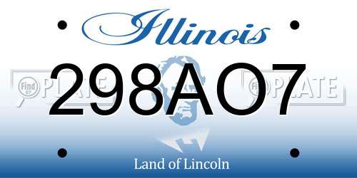298AO7 Illinois License Plate